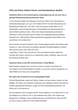 CDU und Grüne erhöhen Grund- und Gewerbesteuer deutlich