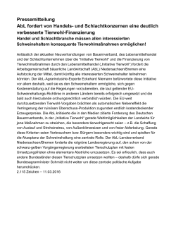 und Schlachtkonzernen eine deutlich verbesserte Tierwohl