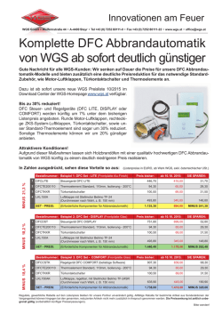 Komplette DFC Abbrandautomatik von WGS ab sofort deutlich