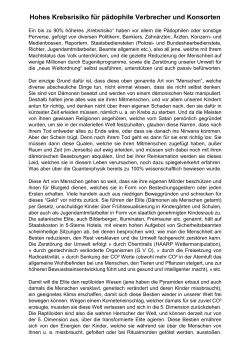Hohes Krebsrisiko f&uuml;r p&auml;dophile Verbrecher und Konsorten