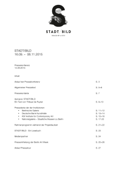 stadt/bild 16.09. – 08.11.2015 - KW Institute for Contemporary Art