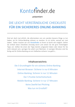 Checkliste Online-Banking Sicherheit