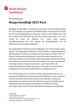 Nospa bestätigt 2015 Kurs