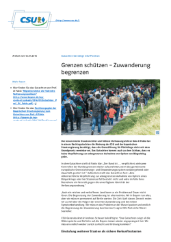 Gutachten best&auml;tigt CSU-Position