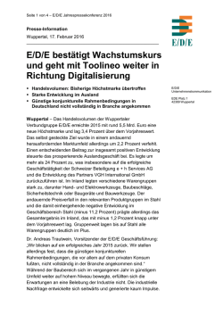 E/D/E best&auml;tigt Wachstumskurs und geht mit Toolineo weiter in