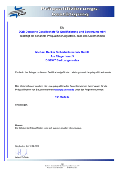 DQB Qualifizierung - Brandschutzsysteme Elektroarbeiten