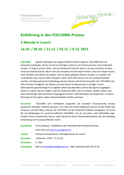 Einführung in den FOCUSING Prozess