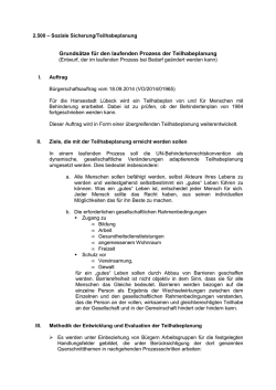 Grunds&auml;tze f&uuml;r den laufenden Prozess der Teilhabeplanung