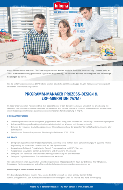 PROGRAMM-MANAGER PROZESS-DESIGN & ERP