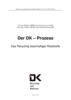 Der DK – Prozess - DK Recycling und Roheisen GmbH