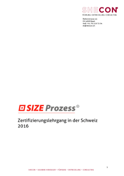Zertifizierungslehrgang in der Schweiz 2016