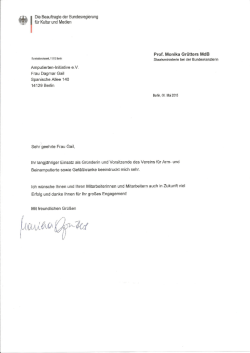 Die Beauftragte der Bundesregierung für Kultur und Medien