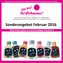 Sonderangebot Februar 2016