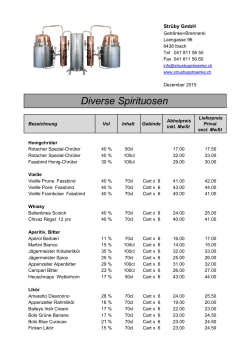 Diverse Spirituosen - Strüby GmbH, Ibach