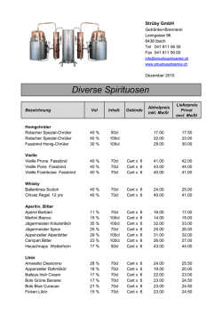 Diverse Spirituosen - Str&uuml;by GmbH, Ibach