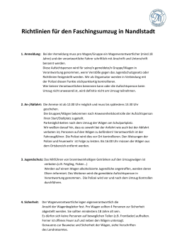 Richtlinien für den Faschingsumzug in Nandlstadt