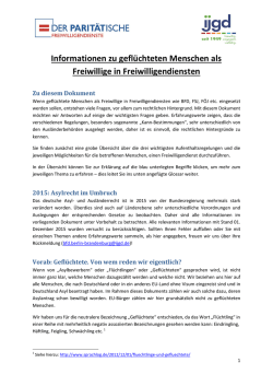 Informationen zu gefl&uuml;chteten Menschen als Freiwillige in