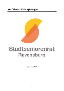 Notfall- und Vorsorgemappe Stadtseniorenrat