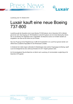 Luxair kauft eine neue Boeing 737-800