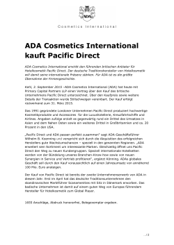 ADA Cosmetics International kauft Pacific Direct