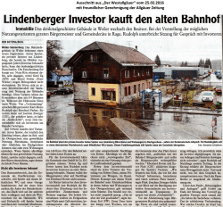Lindenberger Investor kauft den alten Bahnhof
