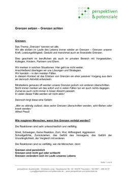 Grenzen setzen - Grenzen achten