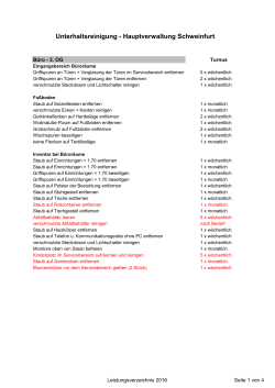 Leistungsverzeichnis Hauptverwaltung Schweinfurt