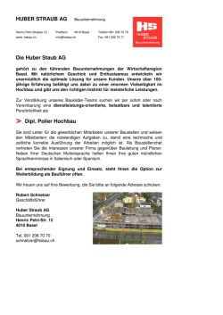 HUBER STRAUB AG Bauunternehmung Die Huber Staub AG Dipl