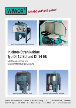 Injektor-Strahlkabine Typ DI 12 EU und DI 14 EU