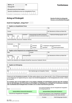 Antrag auf Kindergeld