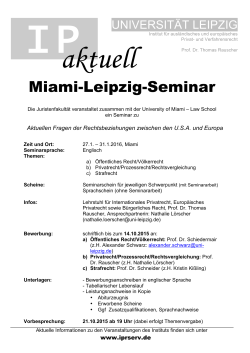 Aushang Miami-Seminar 2016