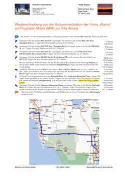 2. Wegbeschreibung vom Flughafen Miami - Florida