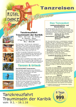 Tanzreise Trauminseln der Südkaribik. Vom Miami in die Karibik von