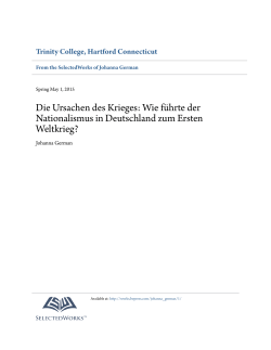 Die Ursachen des Krieges: Wie f&uuml;hrte der Nationalismus in