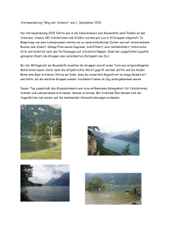 Sternwanderung "Weg der Schweiz" vom 1. September 2015 Die