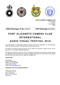 PORT ELIZABETH CAMERA CLUB INTERNATIONAL AUDIO