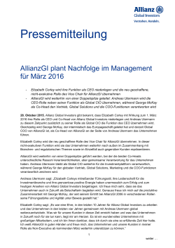 Pressemitteilung - Allianz Global Investors