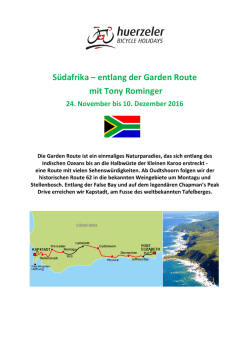 Reiseprogramm Suedafrika 2016