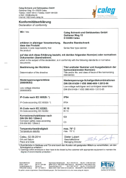 CE-Erklärung IEC61439-1 Standschrank