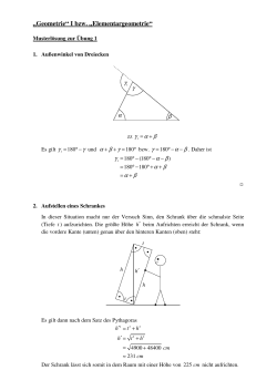 „Geometrie“ I bzw. „Elementargeometrie“