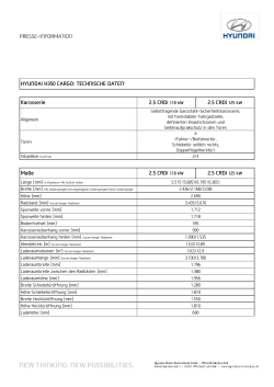 Hyundai H350, Technische Daten, Kastenwagen