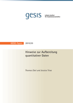 Hinweise zur Aufbereitung quantitativer Daten