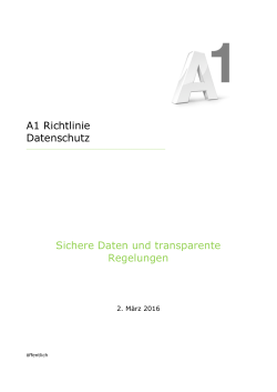 A1 Richtlinie Datenschutz Sichere Daten und transparente