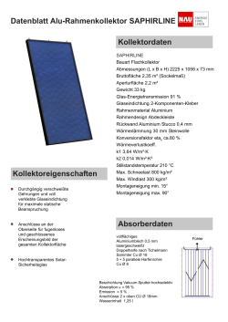 Techn. Daten SAPHIRLINE - NAU Solar Systemtechnik GmbH