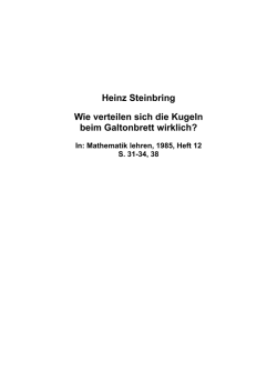 Heinz Steinbring Wie verteilen sich die Kugeln