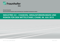 Industrie 4.0 &ndash; Chancen, Herausforderungen und Risiken f&uuml;r den