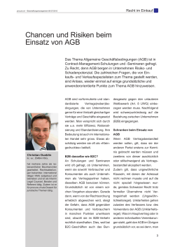Chancen und Risiken beim Einsatz von AGB (06/2015)