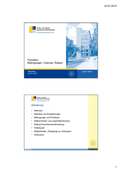 Transition: Bedingungen, Chancen, Risiken