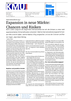 Expansion in neue Märkte: Chancen und Risiken - HEG-FR