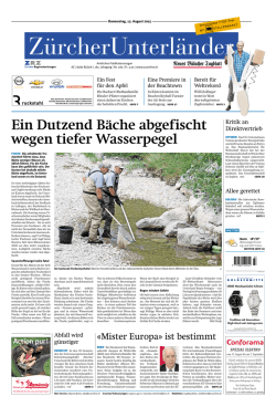 Ein Dutzend B&auml;che abgefischt wegen tiefer Wasserpegel